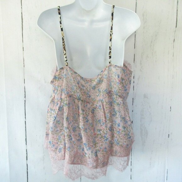 Umgee Tank Top Floral Lace Cottagecore Peasant Cami - Picture 8 of 8